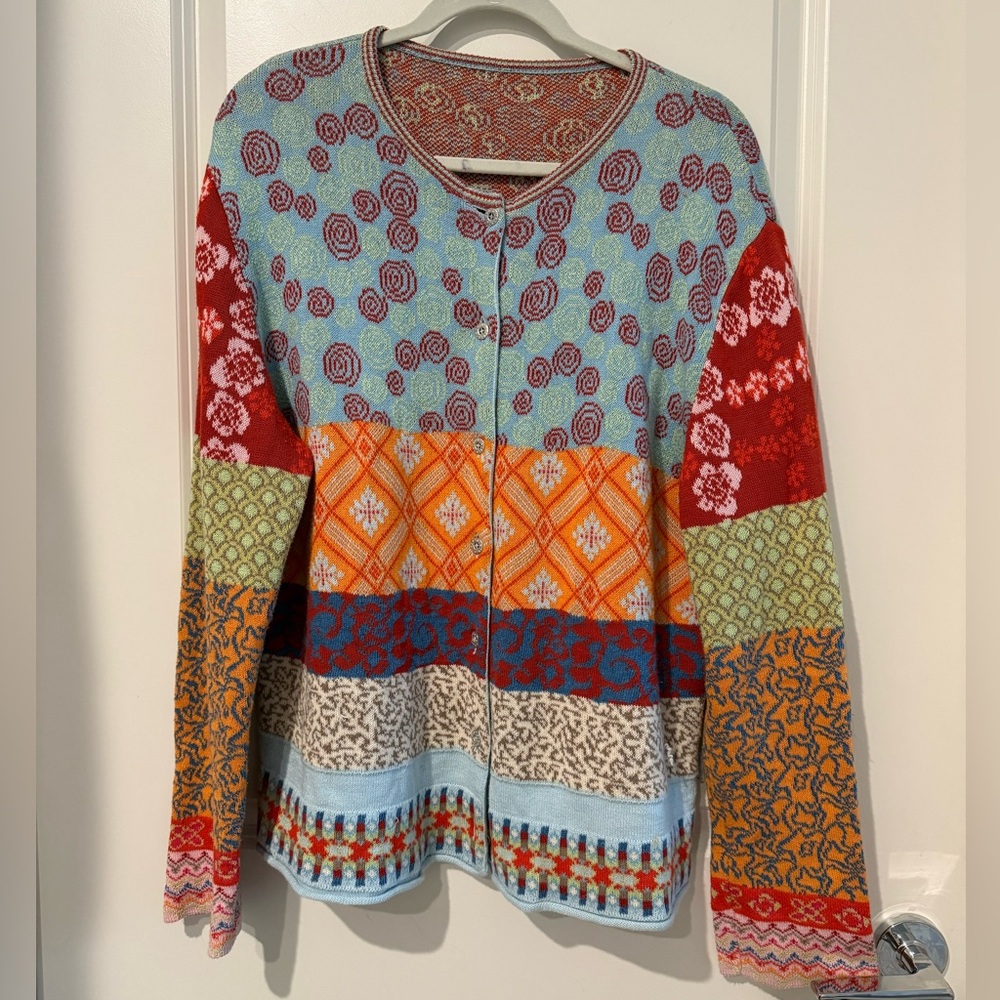 Colorful Patchwork Oilily Cardigan